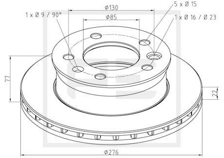 PE AUTOMOTIVE Тормозной диск 016.291-00A